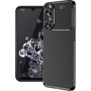 Realme Note 60 Uyumlu Silikon Kılıf Karbon Desenli Kamera Korumalı Darbe Emici Autofocus Kapak
