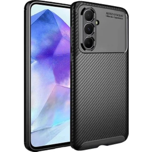 Samsung Galaxy A35 Uyumlu Silikon Kılıf Karbon Desenli Kamera Korumalı Darbe Emici Autofocus Kapak