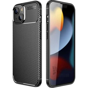 Apple iPhone 15 Uyumlu Silikon Kılıf Karbon Desenli Kamera Korumalı Darbe Emici Autofocus Kapak