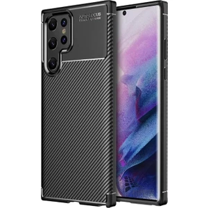 Samsung Galaxy S25 Ultra Uyumlu Silikon Kılıf Karbon Desenli Kamera Korumalı Darbe Emici Autofocus Kapak