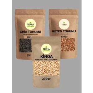 Terra Organik Diyet Seti (250 gr Chia Tohumu, 250 gr Kinoa, 250 gr Keten Tohumu)