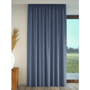 İndigo Rengi Keten Dokulu Fon Perde Ekstrafor Büzgülü