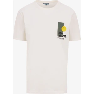 D5SM-TST3988 Ekru Bisiklet Yaka Relaxed Baskılı Erkek T-Shirt