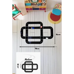 Oyuncak Araba, Araç Parkuru (Medium) -Eğitici ve Eğlenceli Yol Yapım Ahşap Oyuncak - Otoban Puzzle