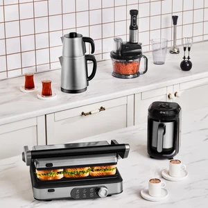 Gurme Premium Inox Evlilik Paketi Tost, Kahve, Çay Makinesi ve Mutfak Robotu Chrome
