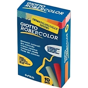 | Robercolor Tozsuz Tebeşir, Karışık Renkler, 10'lu Paket, Kalsiyum Karbonat Esaslı