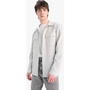 Regular Fit Çift Cepli Twill Uzun Kollu Gömlek E7689AX25SP
