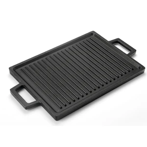 Döküm Dikdörtgen Çift Yön Izgara Hot Plate Döküm Demir Yekpare Çift Kulplu Ölçü 22x30cm.