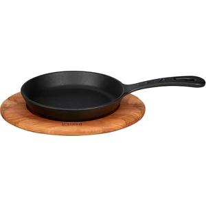 Döküm Yuvarlak Kızartma Tavası Yekpare Saplı Kayın Servis Ahşabı. Çap(Ø)16cm.