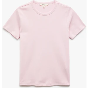 Pamuklu Slim Fit Kısa Kollu Bisiklet Yaka Basic Tişört