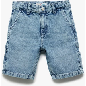 Cep Detaylı Pamuklu Denim Şort