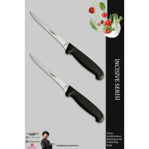 Lizbisa İncisive Serisi Mutfak Fileto Bıçağı Steak Bıçak Et Balık Tavuk Fileto Bıçağı 2 Li Set ( Mft-256 )