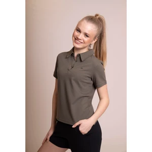 Delicate Kadın Haki Pike Polo Yaka Tişört - Rahat Kesim, Şık ve Spor Kombinlerin Vazgeçilmezi