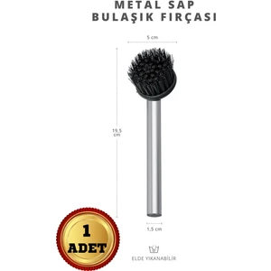 Milena Life Mini Boy Metal Saplı Çok Amaçlı Pratik Bulaşık ve Lavabo Temizlik Fırçası 1 Adet