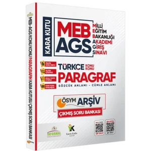 Karakutu Yayınları Meb-Ags Türkçenin Kara Kutusu En Kapsamlı Konu Konu Paragraf Çıkmış Ösym Soru Bankası Çözümlü