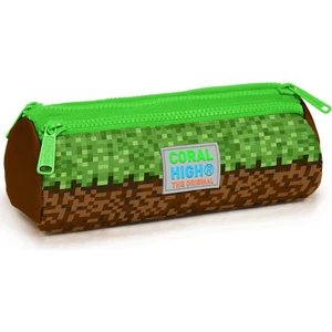 Coral High Yeşil Kahverengi High Craft Desenli Üç Bölmeli Kalem Çantası 22092