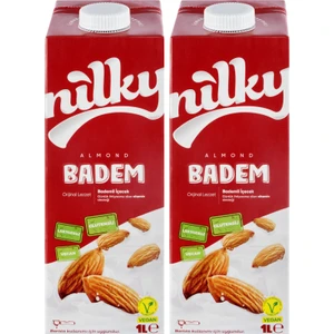 Badem Sütü Glütensiz Bitkisel Bazlı Laktosuz Vegan 2x1 lt