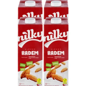 Badem Sütü Glütensiz Bitkisel Bazlı Laktosuz Vegan 4x1 lt