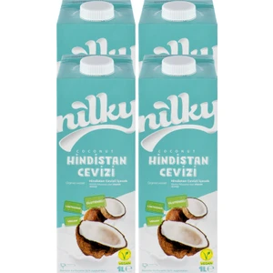 Hindistan Cevizi Sütü Glütensiz Bitkisel  Bazlı Laktosuz Vegan 4x 1LT