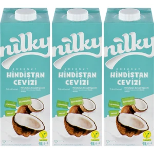 Hindistan Cevizi Sütü Glütensiz Bitkisel Bazlı Laktosuz Vegan 3x1 lt