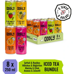 Saçma İyi Soğuk Çay Dörtlüsü (Peach-Rooi, Hibi-Berry, Ginger-Punch, Berry- Matcha) Kutu 250 ml 8 Adet