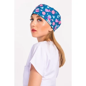 Nur Medikal Giyim Unisex Uzaylı Kedi Desenli Cerrahi Bone Hemşire Doktor Saç Bonesi