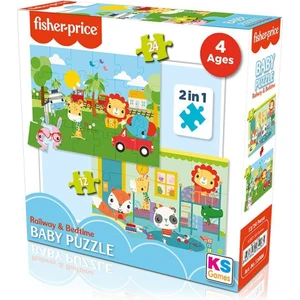 13406 Ks Fisher-Price Baby Puzzle - Railway & Bedtime / 12+24 Parça Puzzle / +4 Yaş