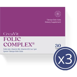 3 Adet Folic Complex 30 Film Kaplı Tablet