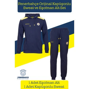 Lisanslı Kapüşonlu Sweat Eşofman Alt Set