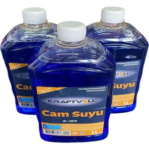 3'lü Kraftvoll Cam Suyu (Mavi) Antifrizli -20 Derece 1lt