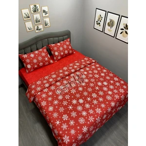 Çetinhome Çarşafı Lastikli Çift Kişilik Nevresim Takımı Kar