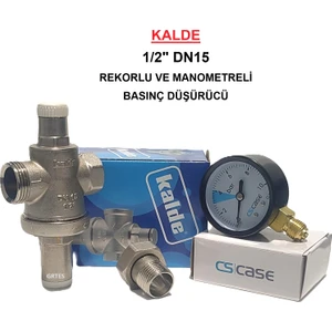 1/2" DN15 Rekorlu Su Basınç Düşürücü + Case Manometre - Pressure Reducing Valves (With Manometer)