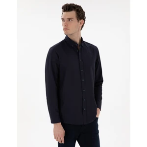 Pierre Cardin Erkek Lacivert Regular Fit Uzun Kollu Gömlek 50304764-VR033