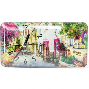 Home Magnet Saat Mıknatıslı Dekoratif 10*18  cm  Alaçatı Bisiklet ve Kahve Temalı Çok Yönlü Buzdolabı Masa ve Duvar Saati