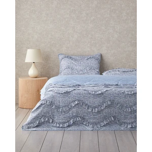 English Home Floral Euphoria Fırfırlı Çift Kişilik Yatak Örtüsü Takımı 200 x 220  cm  Mavi