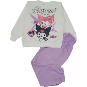 Demir Kids Kız Çocuk Kuromi Baskılı Uzun Kollu Pamuklu Mevsimlik Pijama Takımı