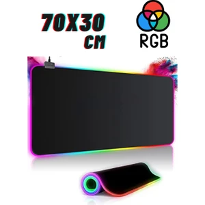 Ata Soft Rgb LED Gaming Mouse Pad Siyah Kaymaz Su Geçirmez Kumandalı Xl Mouse Pad 70X30