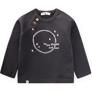 Reglan Kol Nakışlı Sweatshirt 1-5 Yaş Antrasit