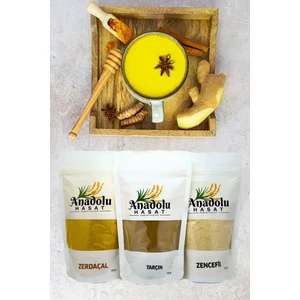 Anadolu Hasat 3'lü Set (Zerdeçal 150 gr-Zencefil 150 gr-Tarçın (Öğütülmüş) 100 gr)