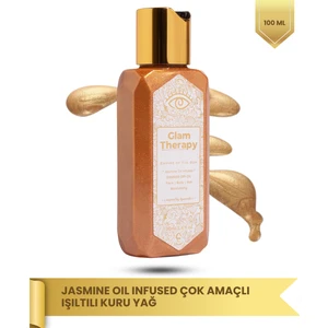Glam Therapy Golden Dust Jasmıne Oil Infused Işıltılı Kuru Yağ Işıltılı Vücut Yağı 100 ml Yüz-Vücut-Saç Yasemin ve Japon Kamelya Yağı