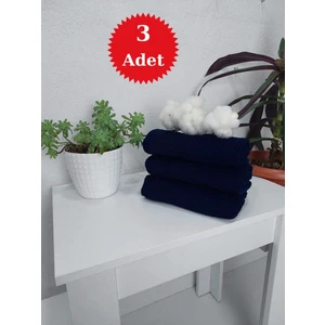 Mef Collection 3'lü Lacivert Pamuklu Berber Havlusu Kuaför Havlusu - 50 x 90  cm  - Su Çekici ve Dayanıklı