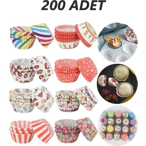 200 Adet Muffin Cupcake Kağıdı, Renkli Kağıt Muffin Kek Kalıbı