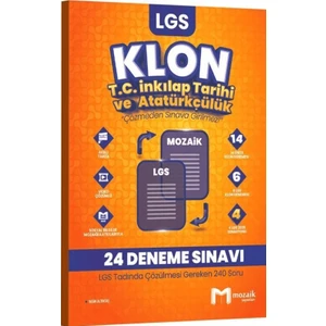 Mozaik Yayınları   (Sınıf: 8) Lgs T.C. İnkılap Tarihi ve Atatürkçülük Klon 24 Deneme  -  Yasin Altıntaş