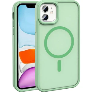 Iphone 11 Uyumlu Kılıf Magsafe Sarj Destekli Kamera Korumalı Arka Yüzeyi Mat Renkli Slikon Kapak