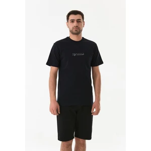 Kabartma Baskılı Bisiklet Yaka Tişört