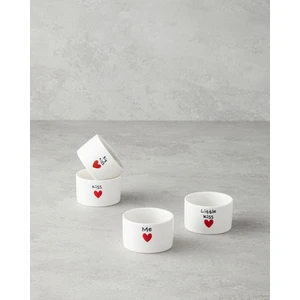 Lovely Stoneware 4'lü Çerezlik 6,5 cm Kırmızı