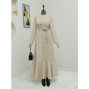 Mac Moda Deri Detaylı Metal Zincirli Elbise