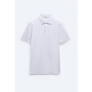Lila Düz Polo Yaka %100 Pamuk T-Shirt