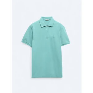 Nil Yeşili Düz Polo Yaka %100 Pamuk T-Shirt