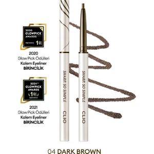 Suya Dayanıklı, İnce Uçlu Göz Kalemi CLIO Sharp So Simple Waterproof Pencil Liner (004 Dark Brown)